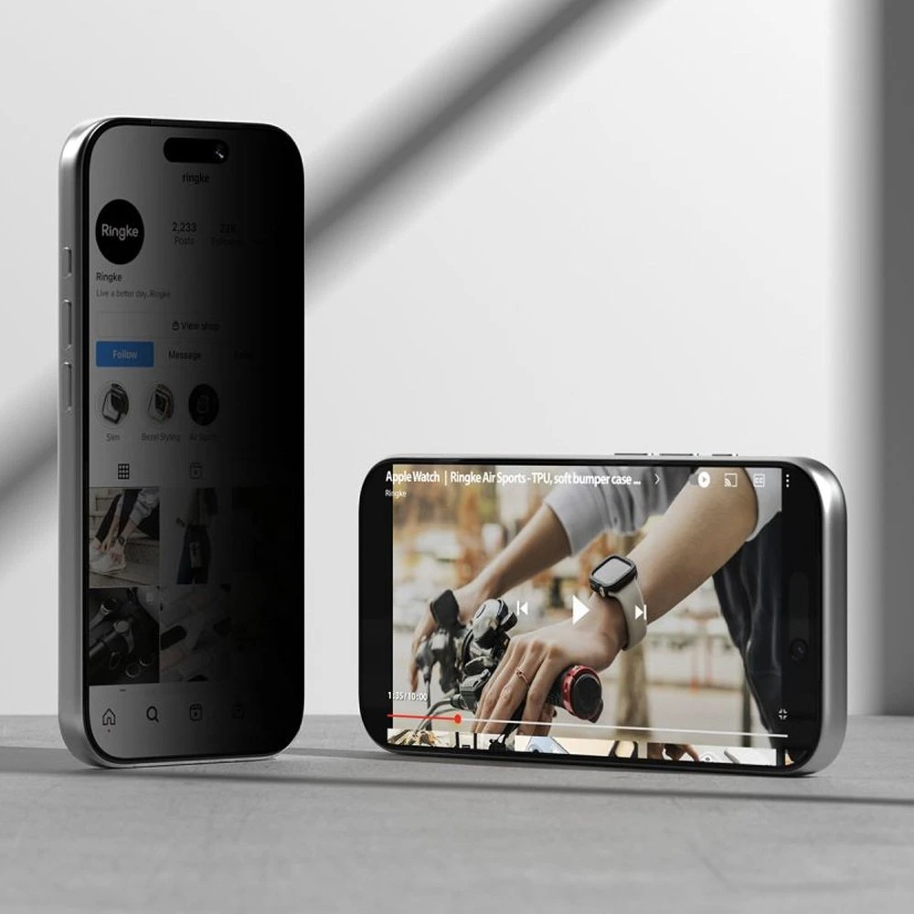 Ringke Easy Slide Privacy 2 vnt. grūdintas stiklas, skirtas iPhone 18 Pro Max