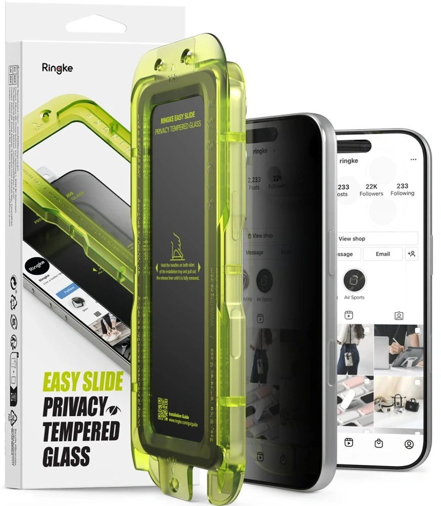 Ringke Easy Slide Privacy 2 vnt. grūdintas stiklas, skirtas iPhone 18 Pro Max