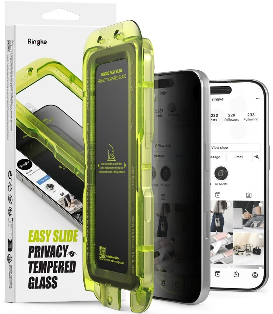 Ringke Easy Slide Privacy 2 vnt. grūdintas stiklas, skirtas iPhone 18 Pro Max