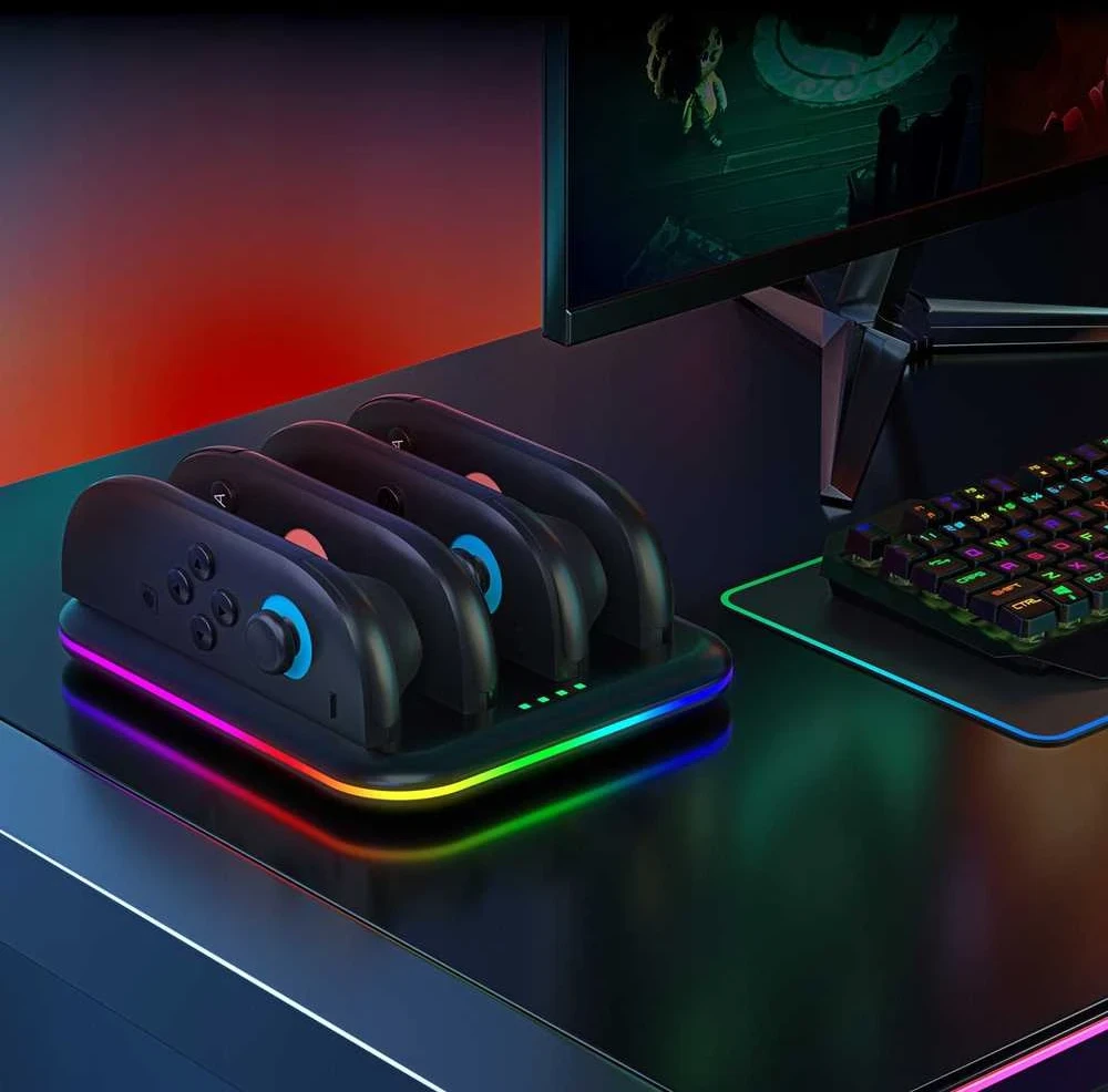 JYS 14 vienetų priedų rinkinys: laikikliai, dėklas, įkroviklis, stovas Nintendo Switch 2 NS2293 (SB10202)