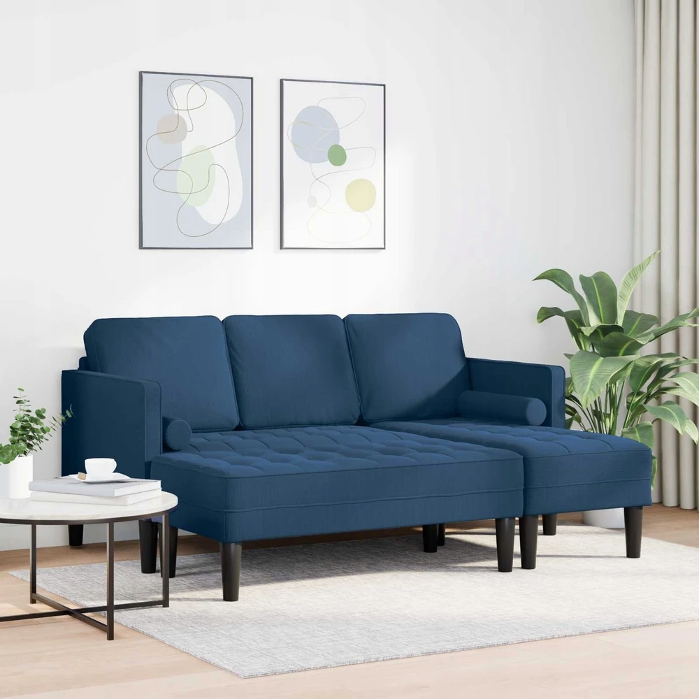 Sofa Sofos komplektas 2 vnt. Mėlyna Poliesteris