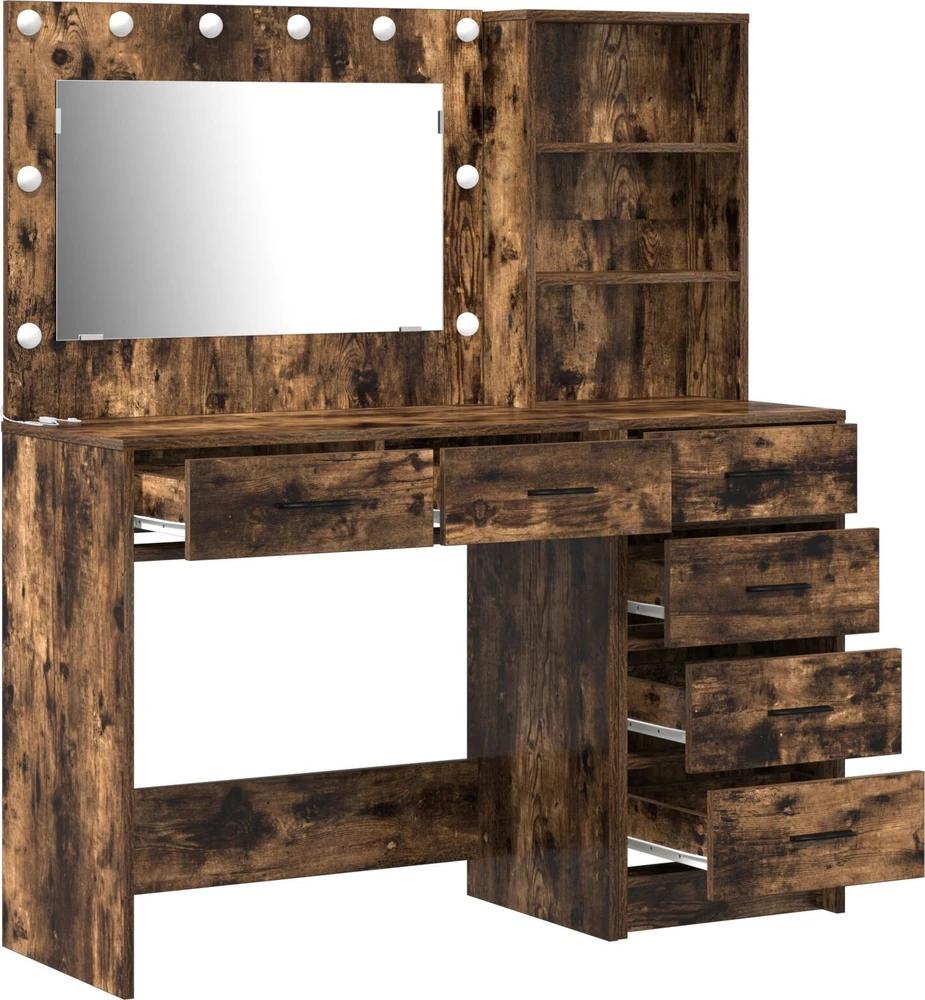 Makiažo stalas 2 vnt. Ruda 78.5 x 41 x 135 cm Apdirbta mediena