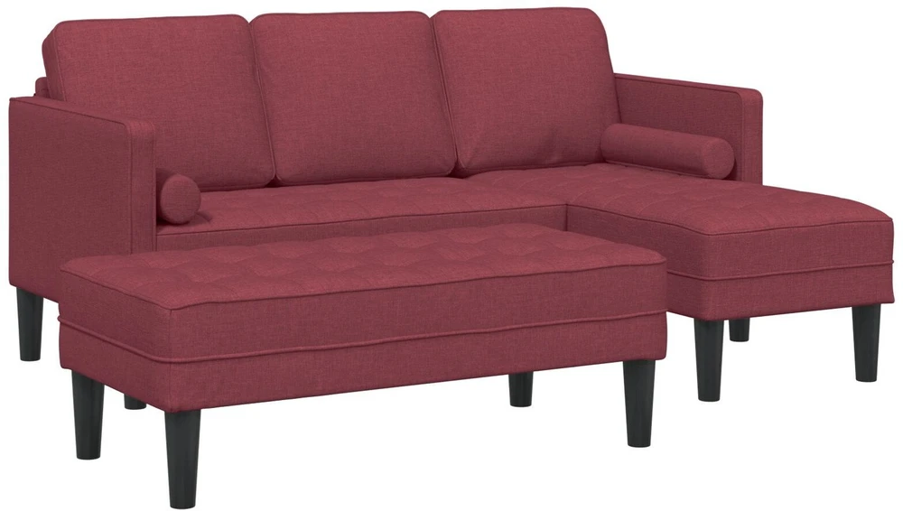 Sofa Sofos komplektas 2 vnt. Vyno raudona Poliesteris