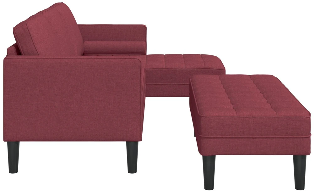 Sofa Sofos komplektas 2 vnt. Vyno raudona Poliesteris