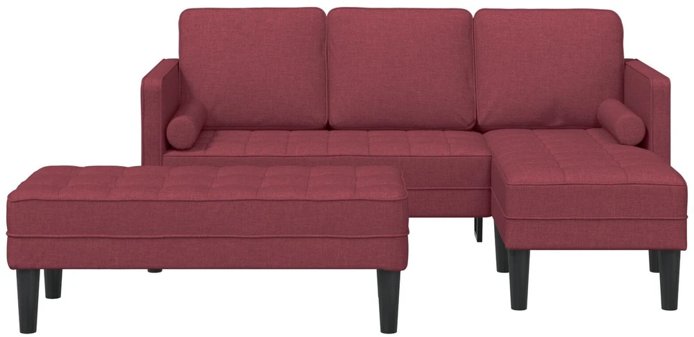 Sofa Sofos komplektas 2 vnt. Vyno raudona Poliesteris