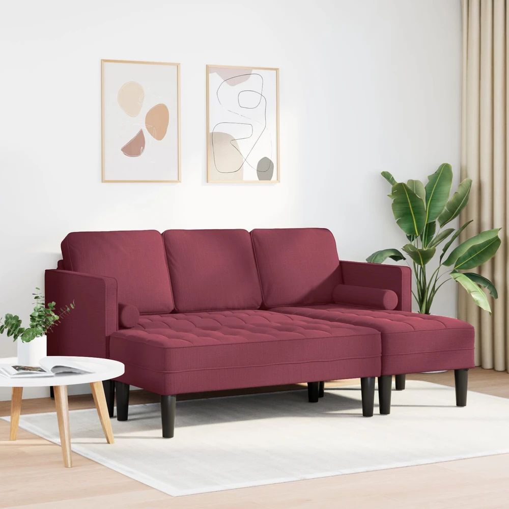 Sofa Sofos komplektas 2 vnt. Vyno raudona Poliesteris