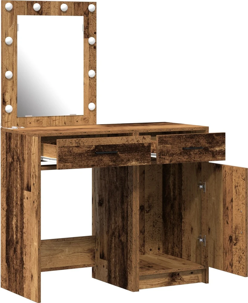 Makiažo stalas 2 vnt. Ruda 50 x 41 x 135 cm Apdirbta mediena