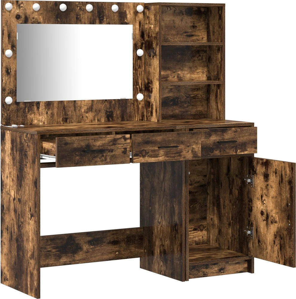 Makiažo stalas 2 vnt. Ruda 78,5 x 41 x 135 cm Apdirbta mediena