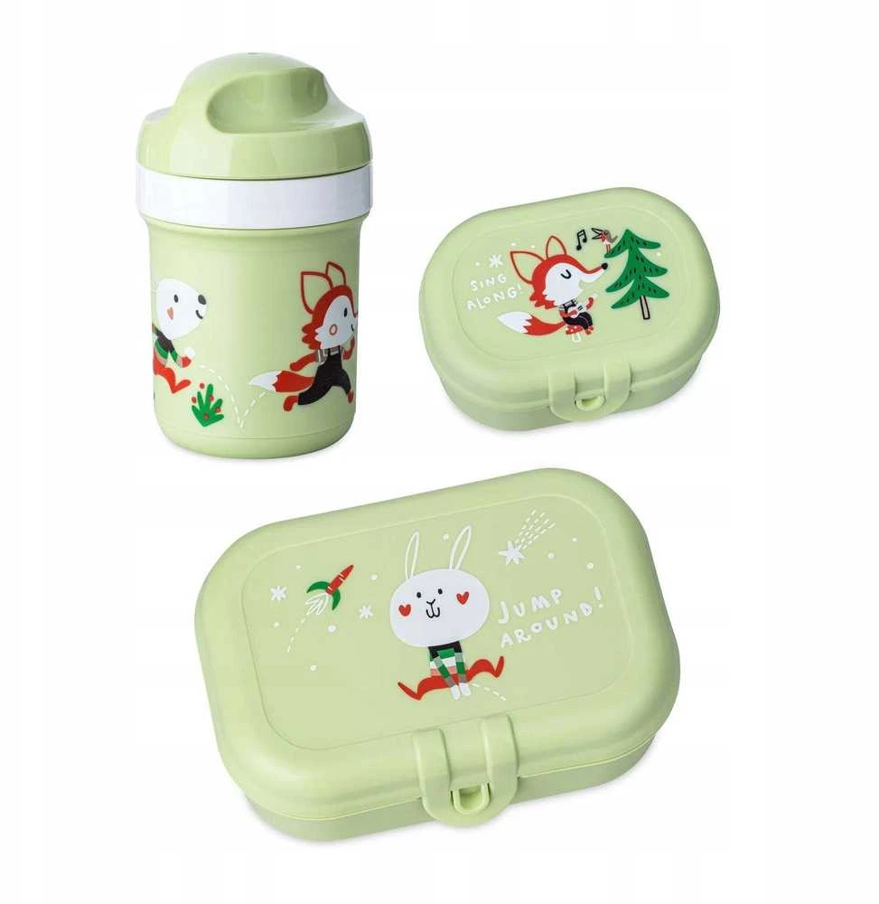 Rinkinys: 200 ml buteliukas ir HOP ON AT HOME priešpiečių dėžutė, 3 dalių, KOZIOL