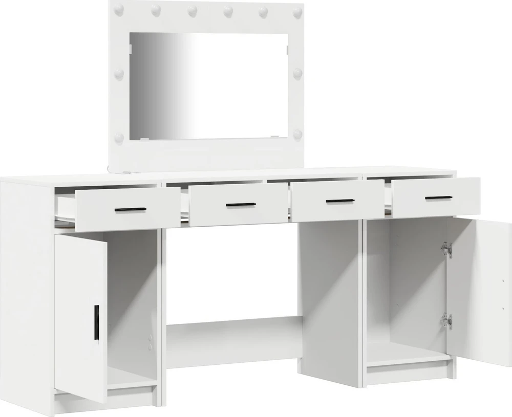 Makiažo stalas 3 vnt. Balta 78,5 x 41 x 135 cm Apdirbta mediena