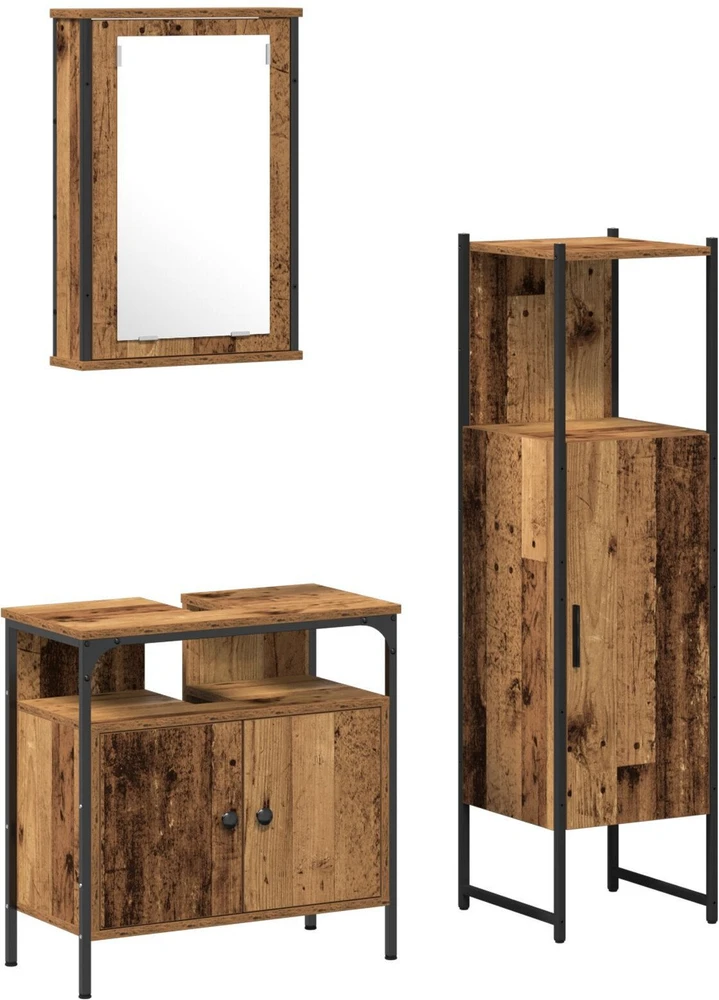 Vonios baldų rinkinys 3 vnt. Ruda 33 x 33 x 120,5 cm