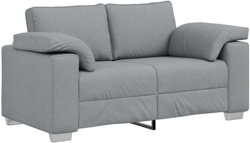 Sofa 3 vnt. Šviesiai pilka Lino mišinio audinys