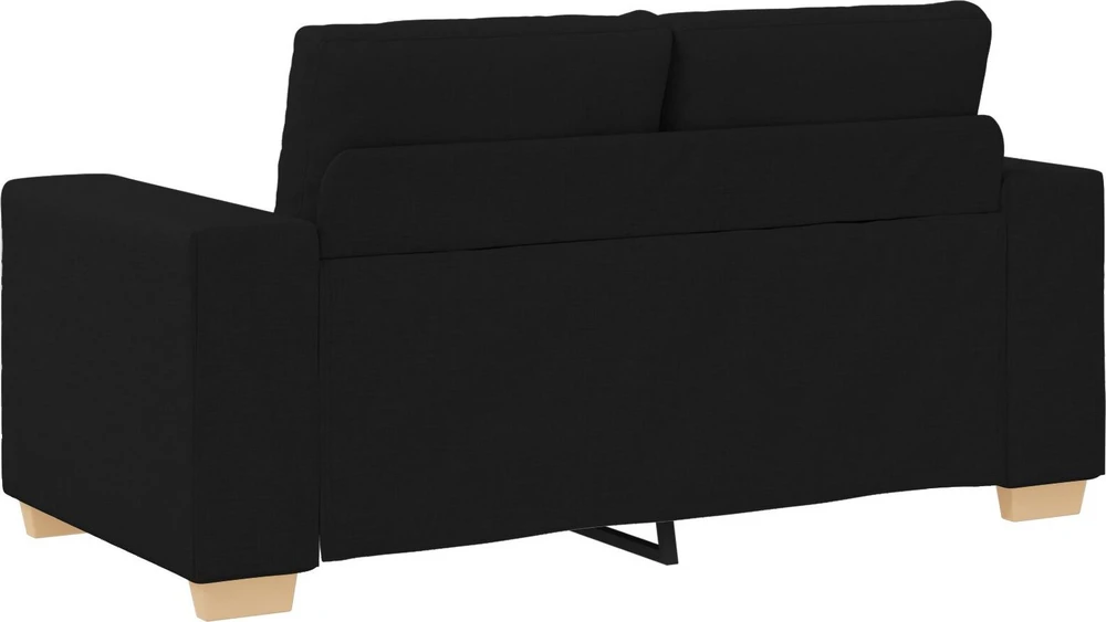 Sofa 3 vnt. Juoda Lino mišinio audinys