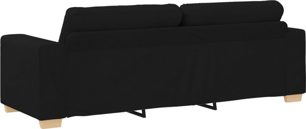 Sofa 3 vnt. Juoda Lino mišinio audinys