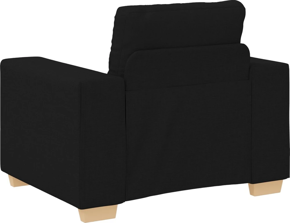 Sofa 3 vnt. Juoda Lino mišinio audinys