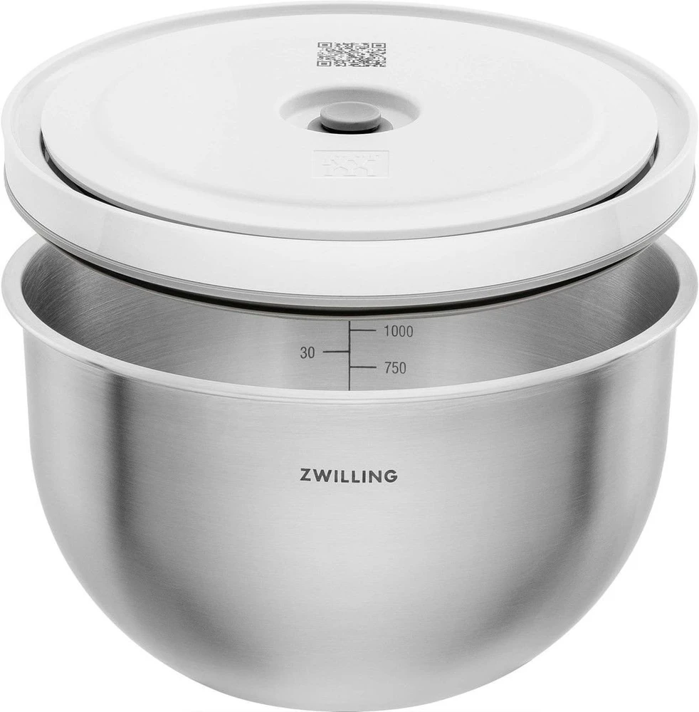 ZWILLING FRESH & SAVE 3 plieninių vakuuminių dubenėlių su dangčiu rinkinys