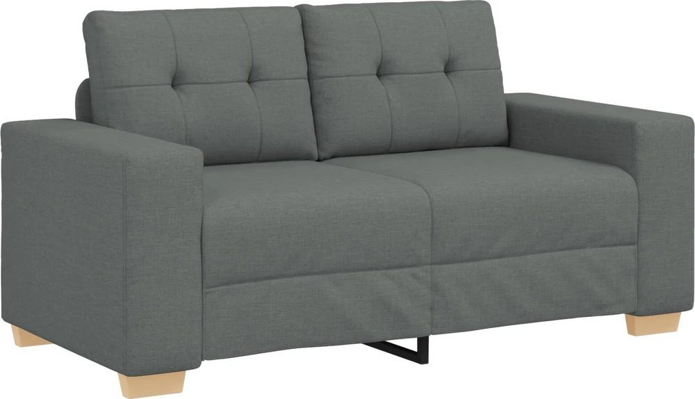 Sofa 3 vnt. Tamsiai pilka Lino mišinio audinys