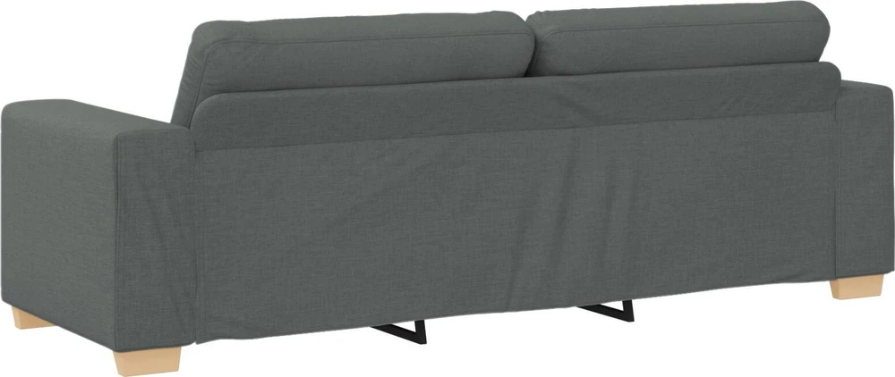 Sofa 3 vnt. Tamsiai pilka Lino mišinio audinys