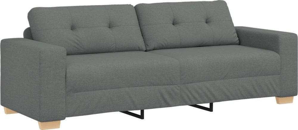 Sofa 3 vnt. Tamsiai pilka Lino mišinio audinys