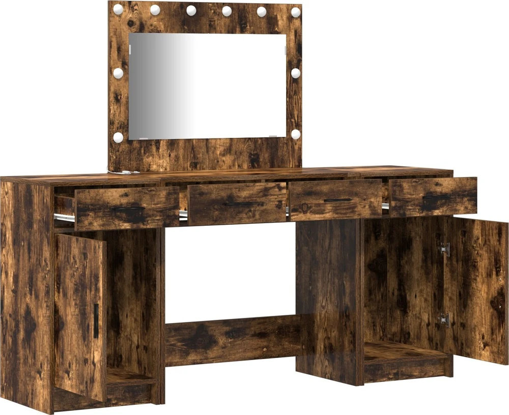 Makiažo stalas 3 vnt. Ruda 78,5 x 41 x 135 cm Apdirbta mediena