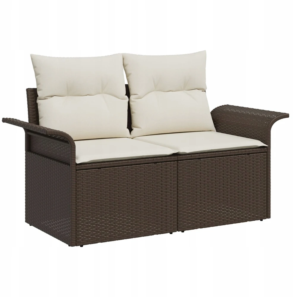 Lauko baldų komplektas Lauko sofa 6 vnt. Ruda poliratanas