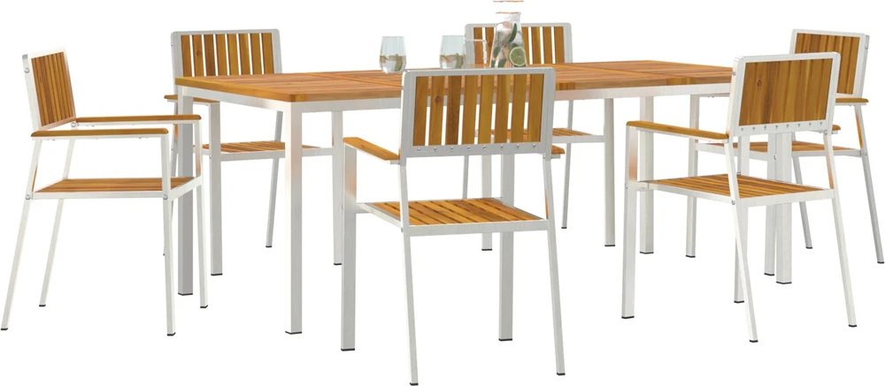 Lauko valgomojo komplektas 7 vnt. 200 x 90 x 75 cm