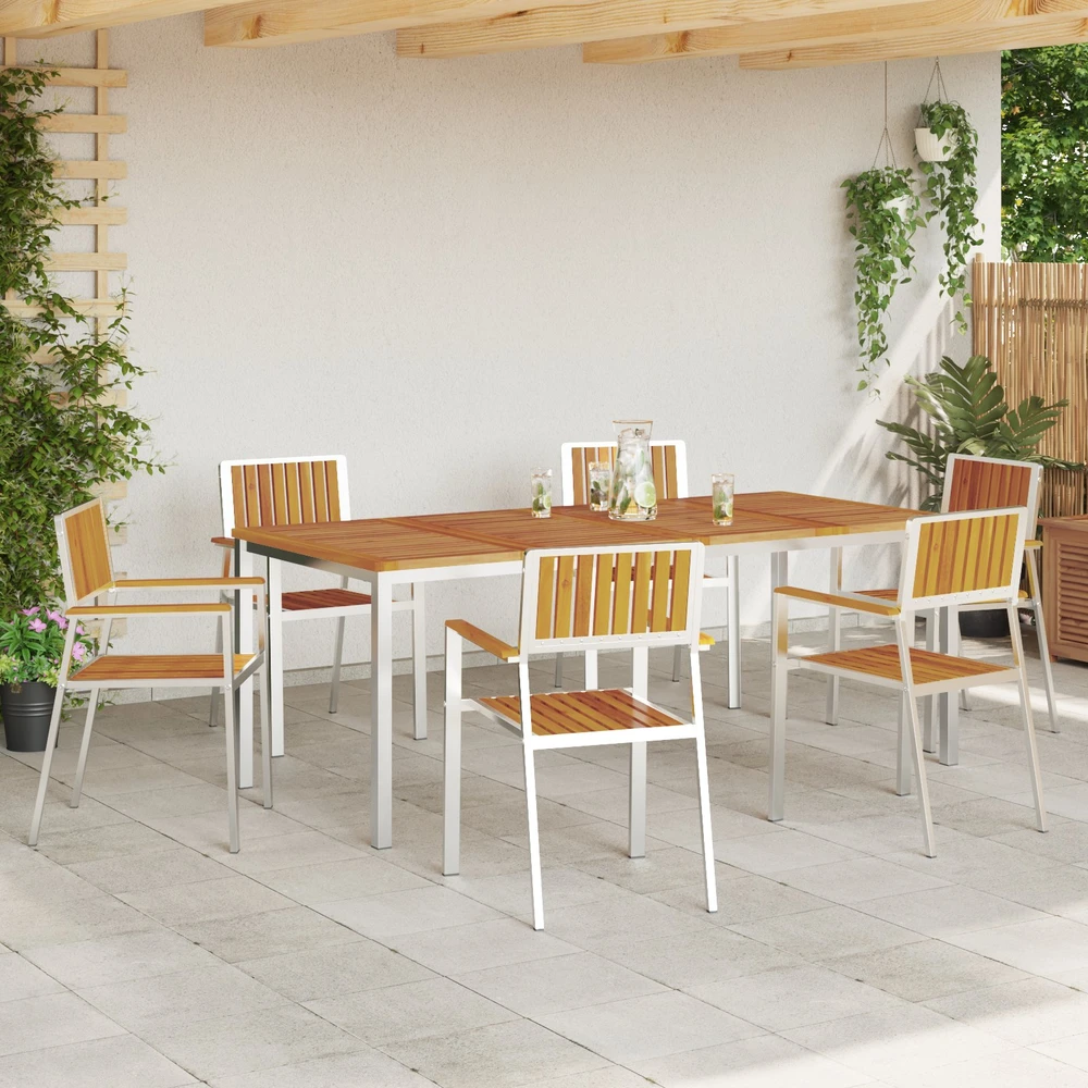Lauko valgomojo komplektas 7 vnt. 200 x 90 x 75 cm