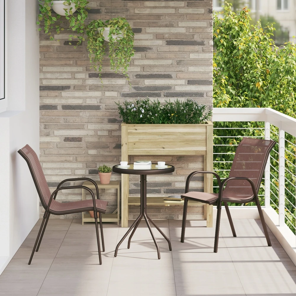 Lauko baldų komplektas Sodo Bistro Rinkinys 3 vnt. Ruda Plienas