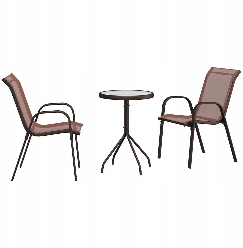 Lauko baldų komplektas Sodo Bistro Rinkinys 3 vnt. Ruda Plienas