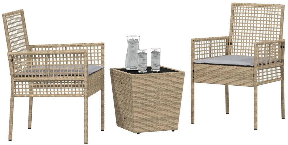 Lauko baldų komplektas Sodo Bistro Rinkinys 3 vnt. Smėlio poliratanas