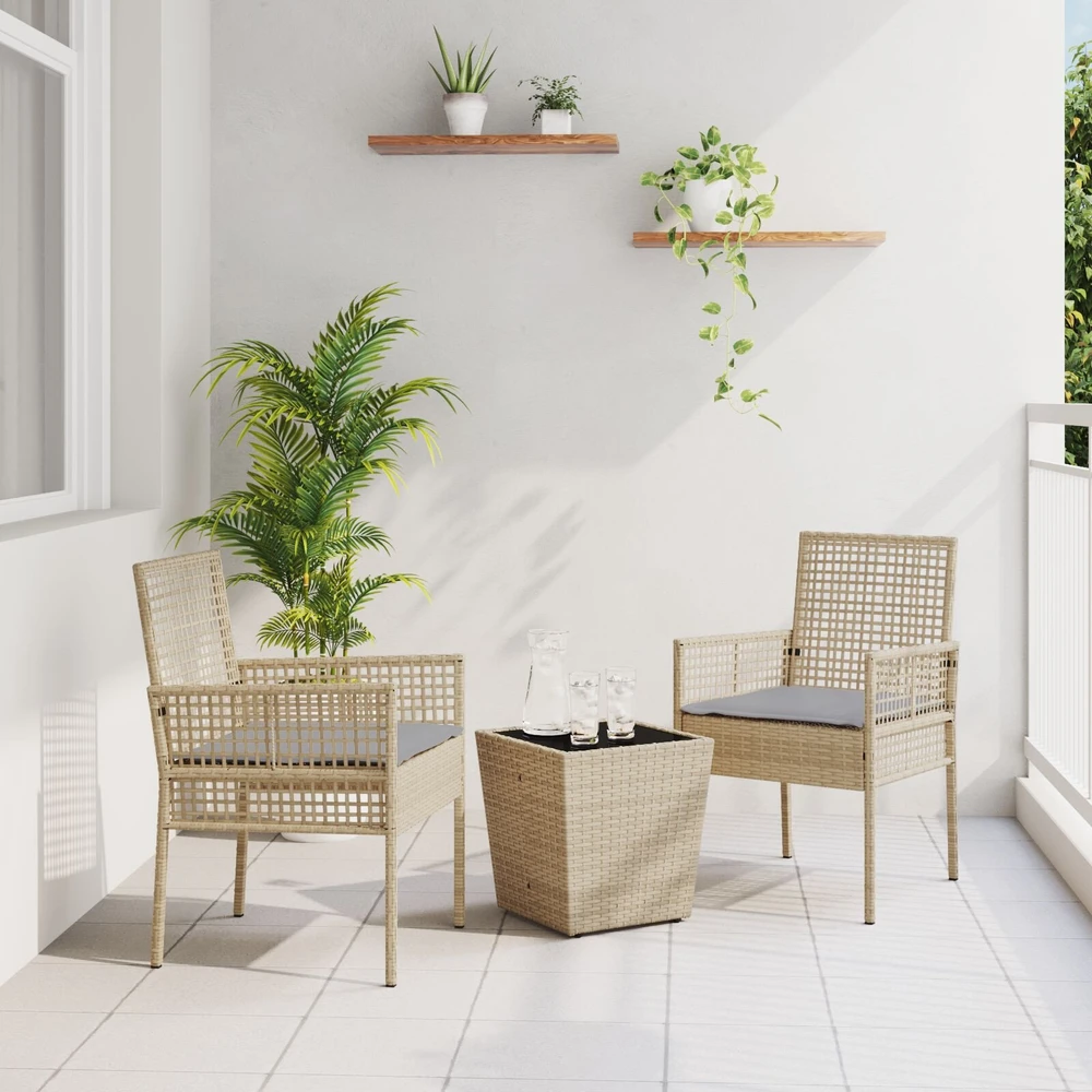 Lauko baldų komplektas Sodo Bistro Rinkinys 3 vnt. Smėlio poliratanas