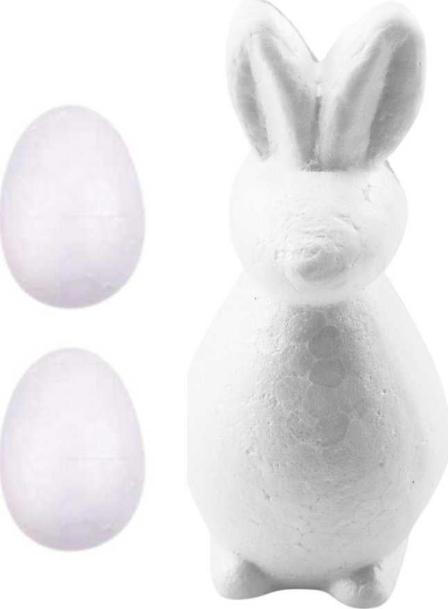 Lean Toys Bunny Styrofoam Decorations Painting Kit 2 Eggs Paints