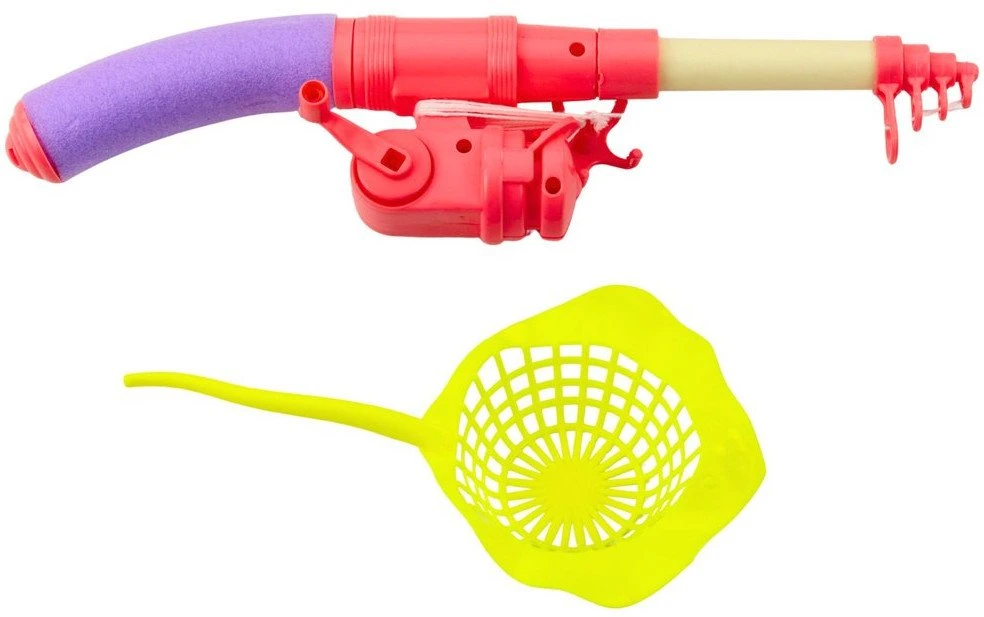 Lean Toys Žvejybos rinkinys vaikams: rožinis krabų staliukas su meškere ir žuvytėmis