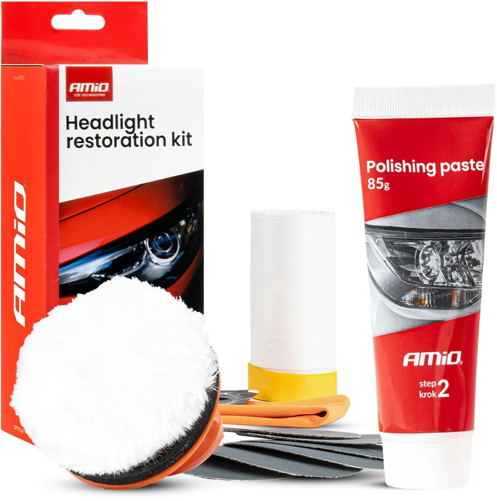 Rankinis priekinių žibintų poliravimo rinkinys + UV apsauga AMIO-04793