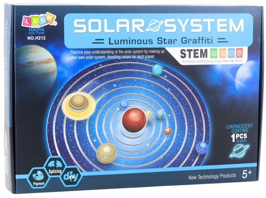 Lean Toys Saulės sistemos modelis su šviečiančiu efektu
