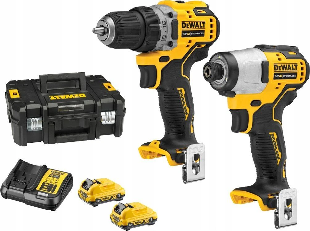 DeWalt 12V 2 įrankių rinkinys su akumuliatoriais ir dėklu