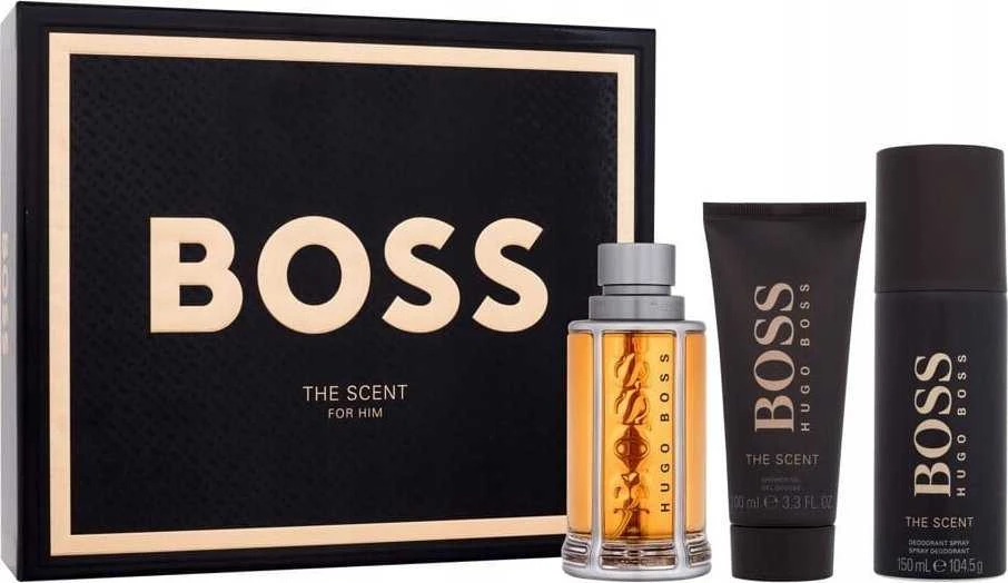 HUGO BOSS Boss The Scent EDT rinkinys vyrams (EDT,100 ml + dezodorantas, 150 ml + dušo želė, 100 ml)