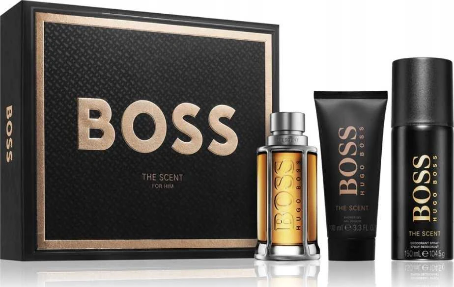 HUGO BOSS Boss The Scent EDT rinkinys vyrams (EDT,100 ml + dezodorantas, 150 ml + dušo želė, 100 ml)