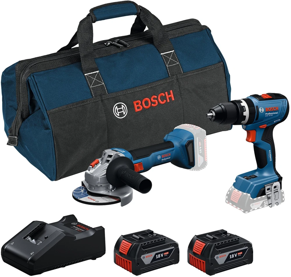 Įrankių komplektas Bosch 0615A5008Z; 18 V; 2x4,0 Ah akum.