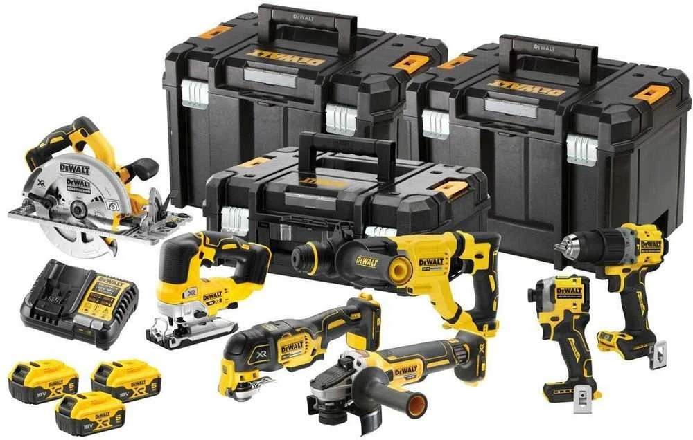 DEWALT KOMPLEKTAS COMBO 18V DCK706P3T (DCD805, DCF850, DCS355, DCH263, DCG405, DCS572, DCS334) 3×5,0Ah 3xTSTAK