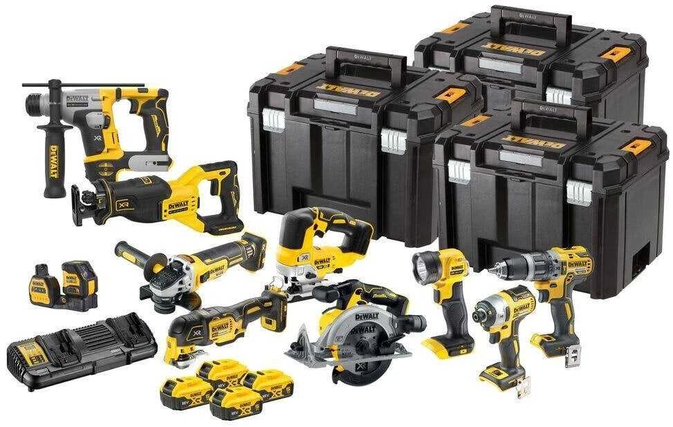 Dewalt 10 dalių  įrankių rinkinys DCK1012P4T, 18 V XR, 4x5 Ah