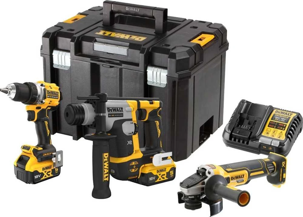 Įrankių rinkinys DeWalt DCK355P2T-QW (DCD800 + DCH172 + DCG405); 18 V; 2x5,0 Ah akum.