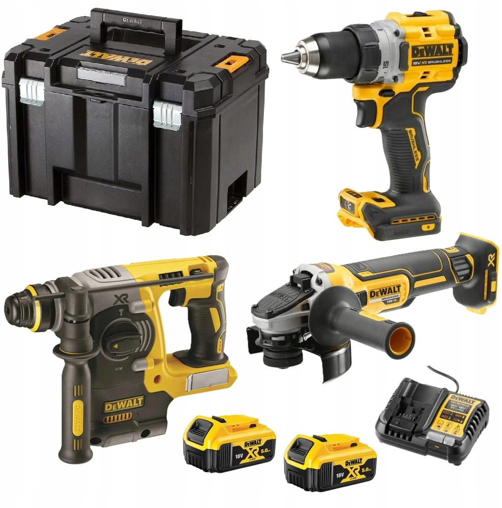 DEWALT Rinkinys COMBO 18V DCK330P2T (DCD800, DCH273, DCG405) 2x5,0Ah TSTAK