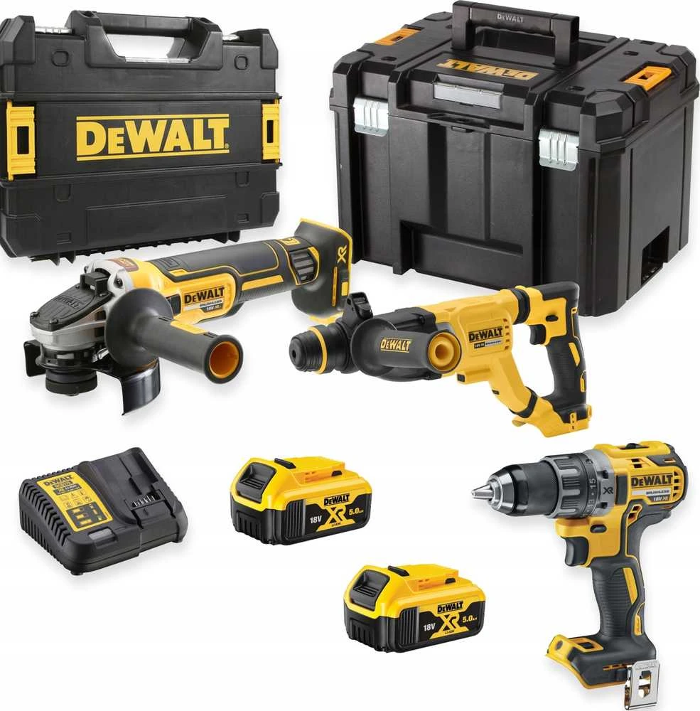 DeWalt 18V įrankių rinkinys su dviem lagaminais