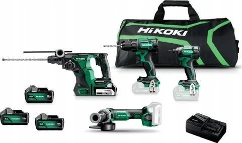 Rinkinys įrankių Hikoki HIKOKI.KIT 18V KC18DEWHZ (DS18DE+WH18DC+G18DBL+DH18DBL) 3x5.0Ah BAG