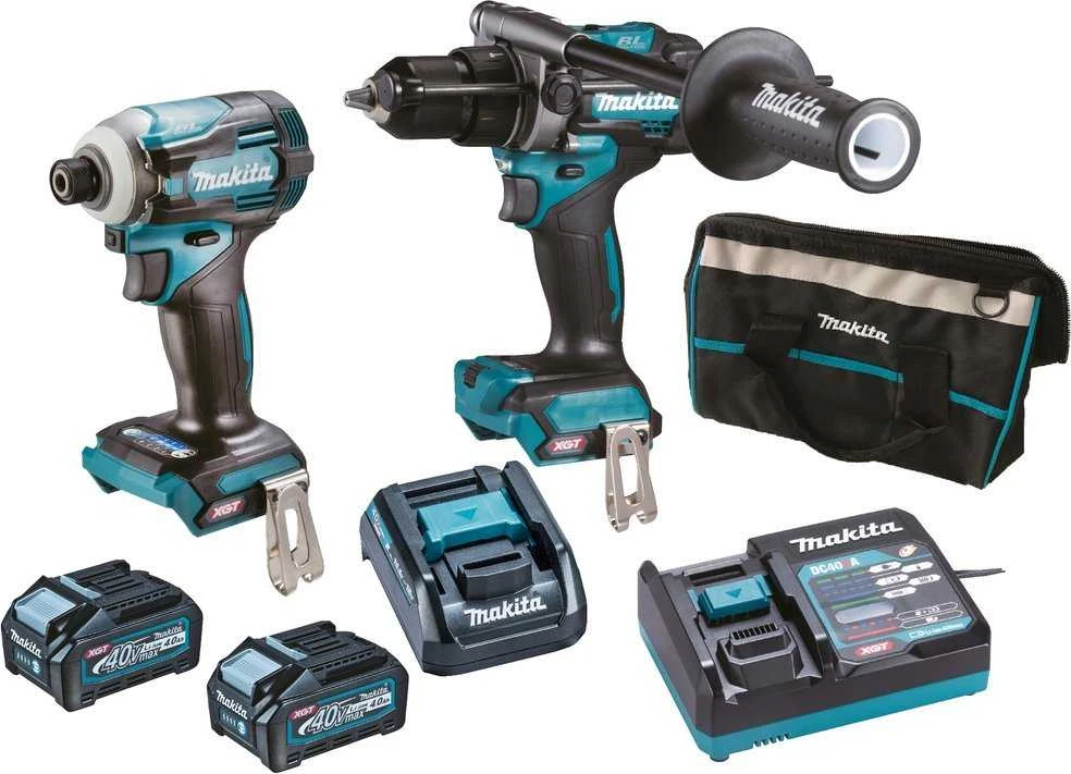 Makita DK0114G201 XGT Akumuliatorinių įrankių komplektas HP001G + TD001G + DC40RA + BL4040x2 + ADP10 + TOOLBAG (2 vnt Combo)