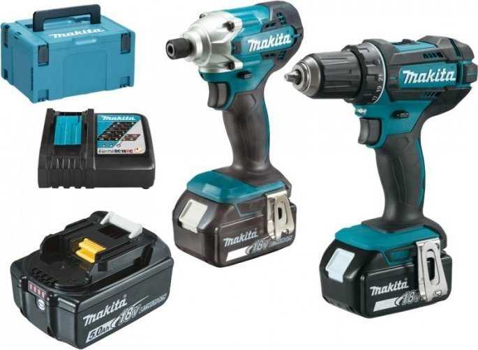 Įrankių rinkinys Makita DLX2339JX1 (DDF482 + DTD156); 18 V; 3x5,0 Ah akum.