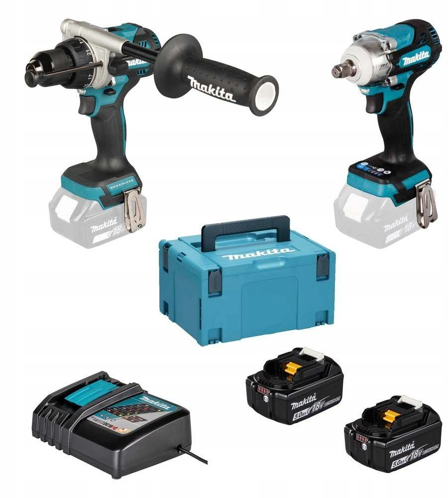 MAKITA KOMPLEKTAS COMBO 18V DLX2590TJ (DHP492, DTW300) 2×5,0Ah