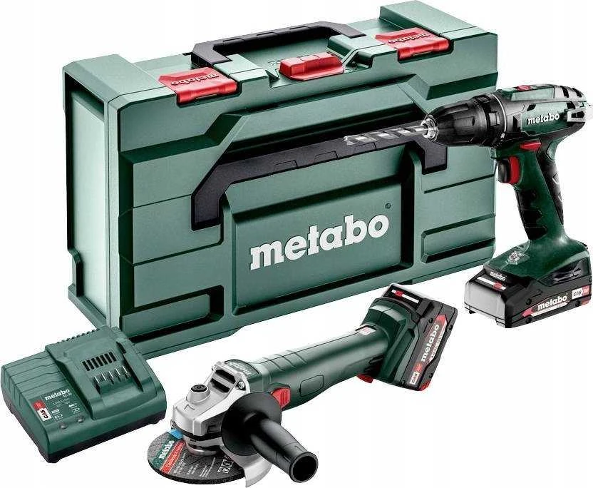 Įrankių rinkinys Metabo 685204500 (BS 18 + W 18 L 9-125); 18 V; 1x4,0 Ah; 1x2,0 Ah akum.