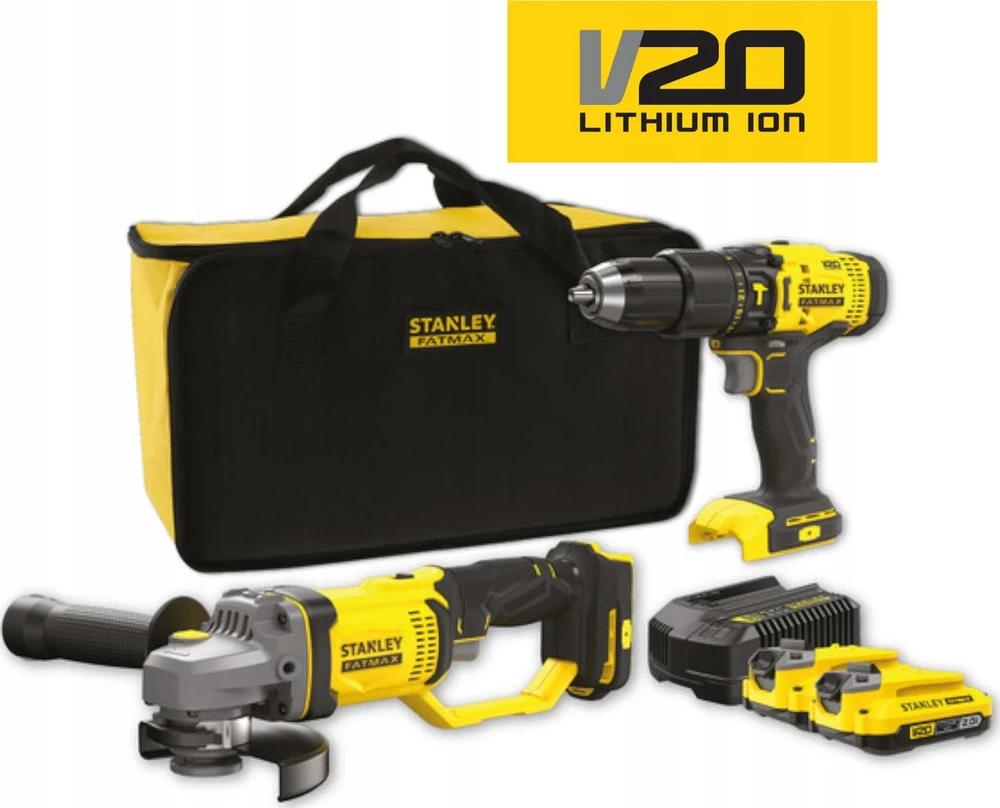 Įrankių rinkinys Stanley SFMCK471D2S-QW (SFMCD700 + SFMCG400); 18 V; 2x2,0 Ah akum.